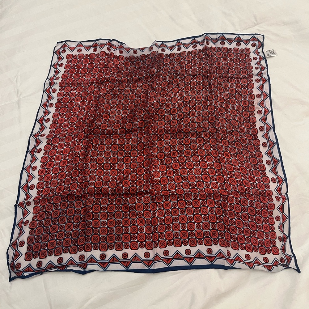 Orange and White Patterned Scarf